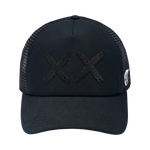 Cult's Black Crystals Mesh Trucker Hat "XX" Logo In