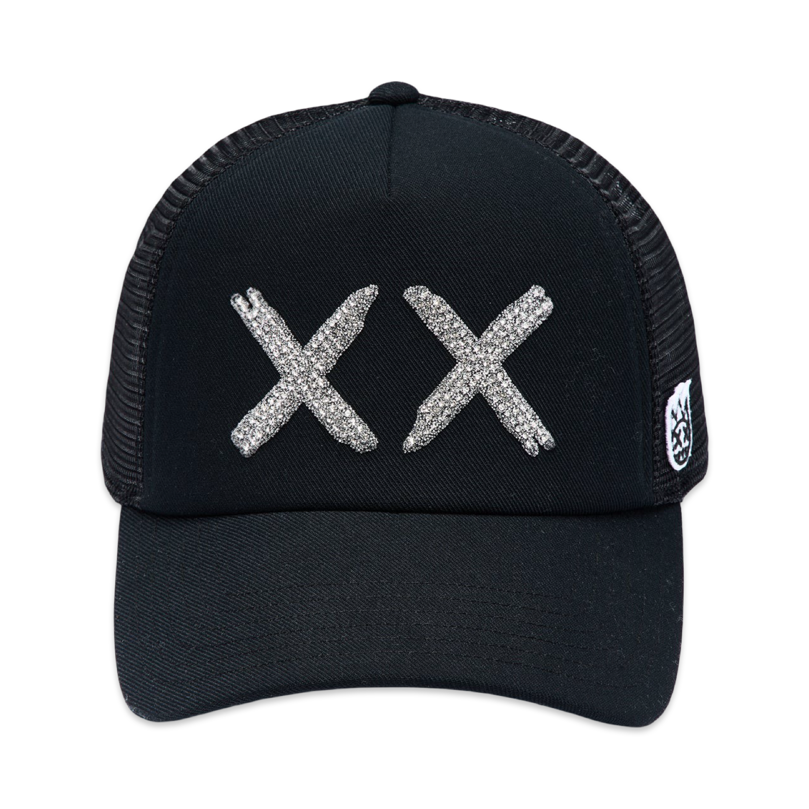 Cult's White Crystals Mesh Trucker Hat "XX" Logo In