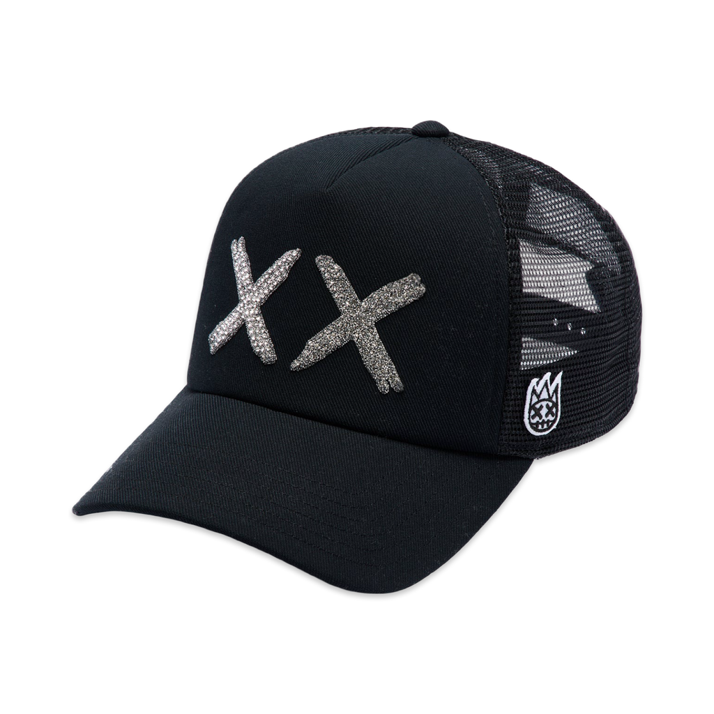 Cult's White Crystals Mesh Trucker Hat "XX" Logo In