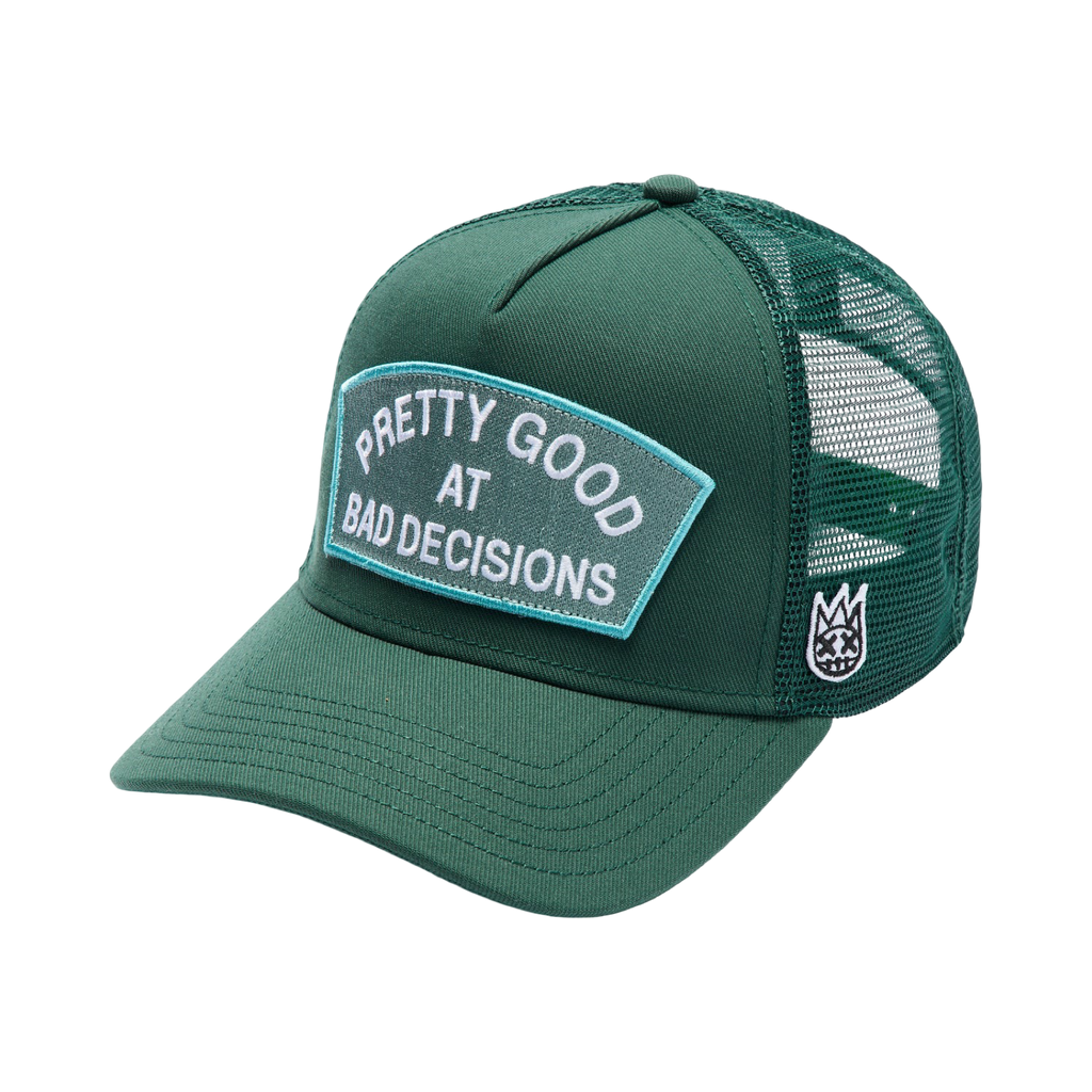 Cult's Mesh Trucker Hat "Good At Bad Decisions"
