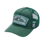 Cult's Mesh Trucker Hat "Good At Bad Decisions"
