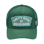 Cult's Mesh Trucker Hat "Good At Bad Decisions"