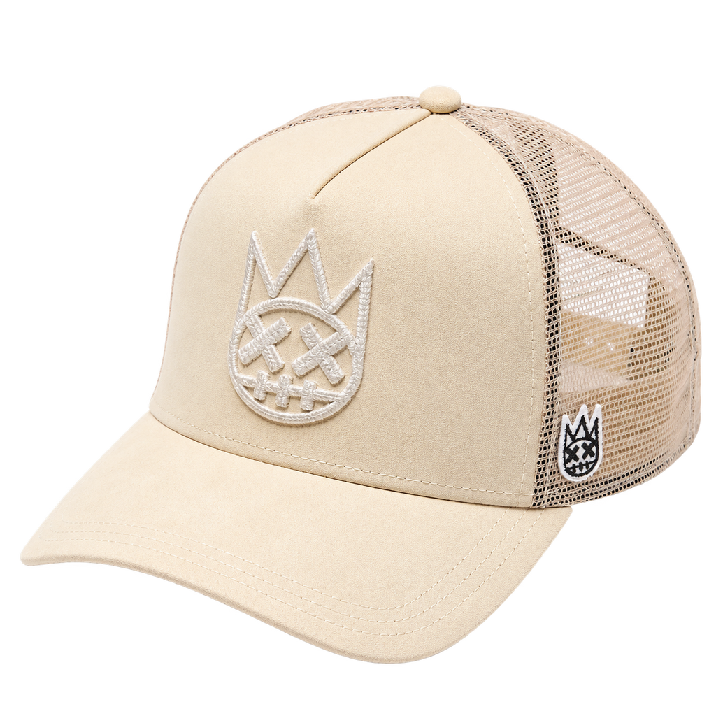 Cult of Individuality Cream trucker hat angled view