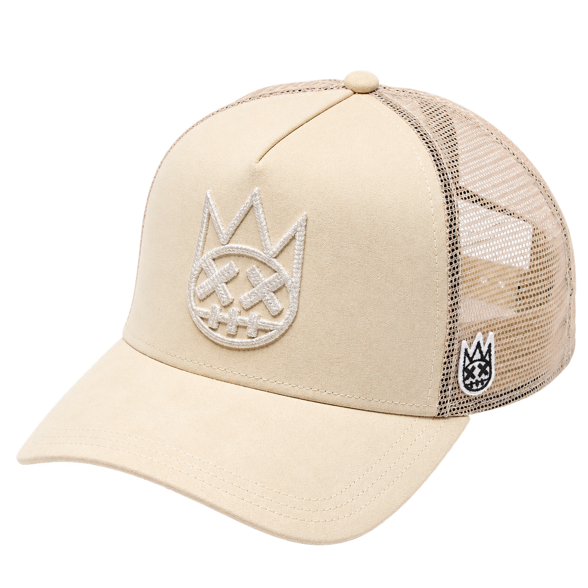 Cult of Individuality Cream trucker hat angled view