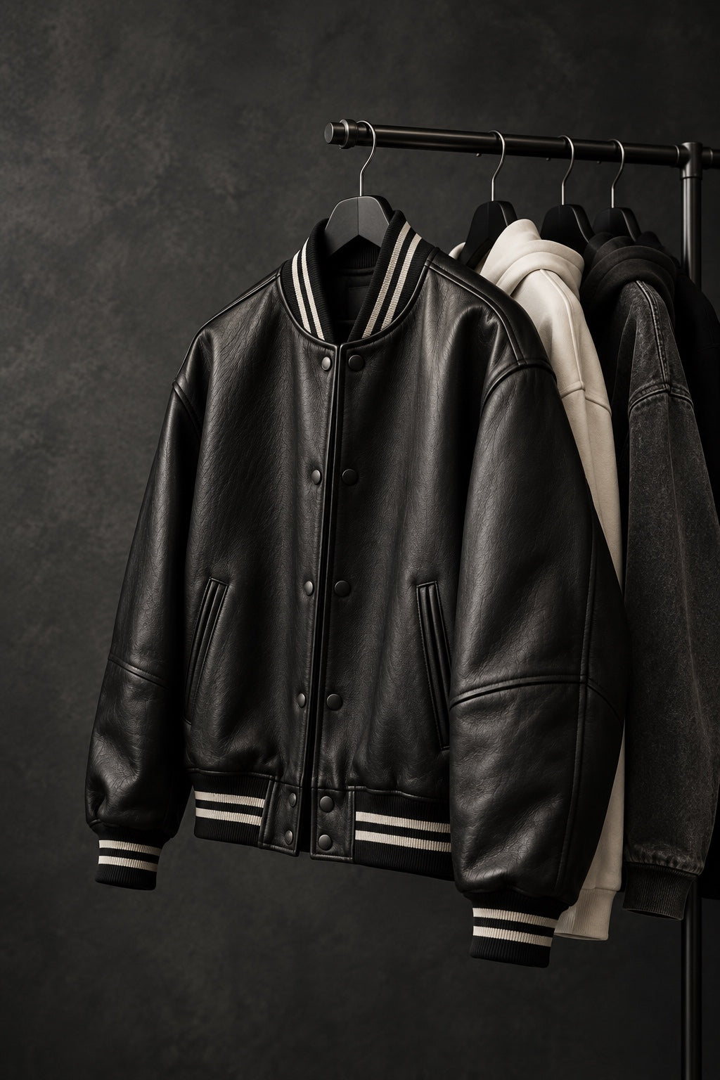 Premium leather jacket editorial
