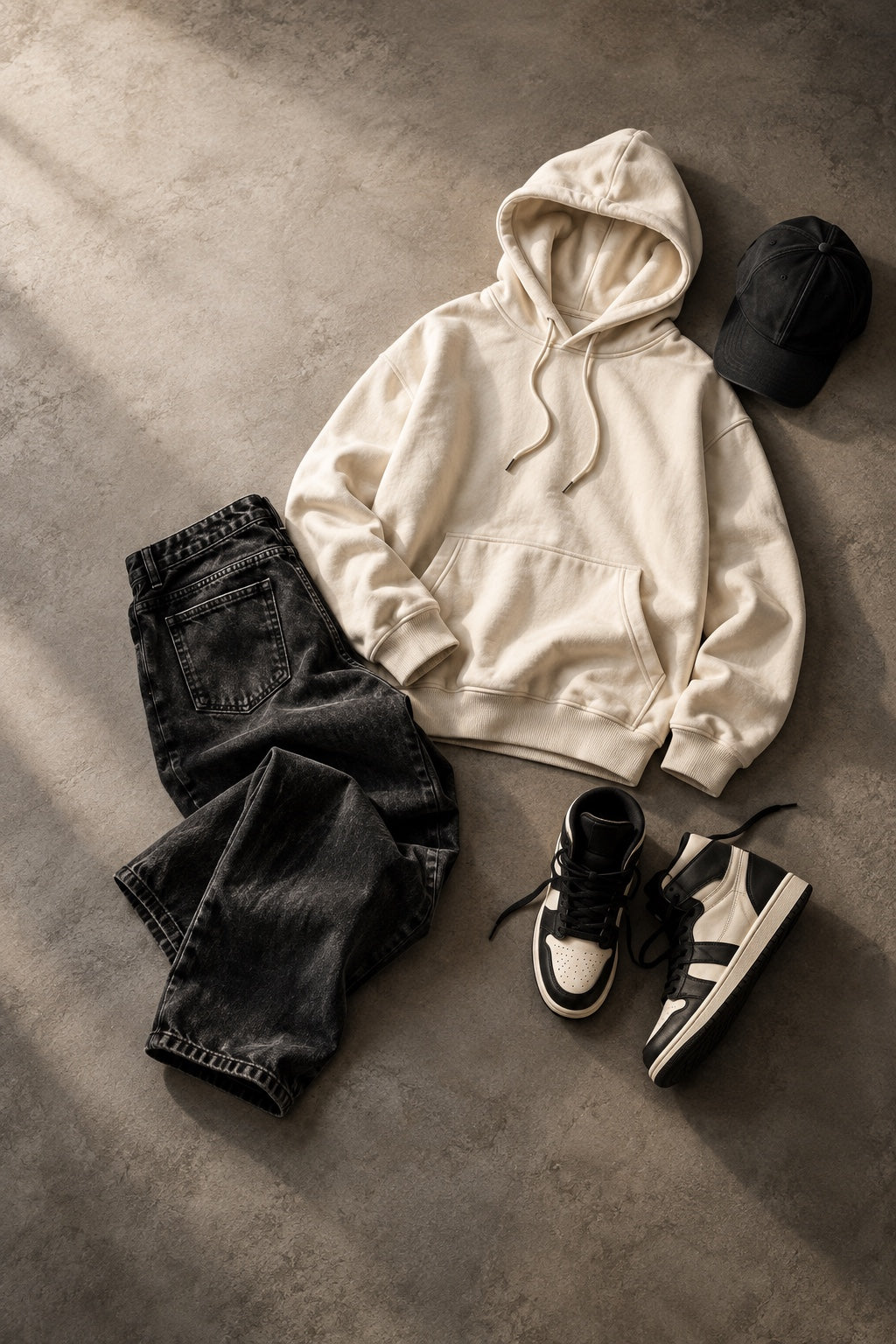 Coordinated streetwear outfit styling concept