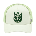 Cult of Individuality seafoam logo mesh back trucker hat front view