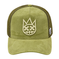 Cult of Individuality sphagnum logo mesh back trucker hat front view
