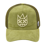 Cult of Individuality sphagnum logo mesh back trucker hat front view